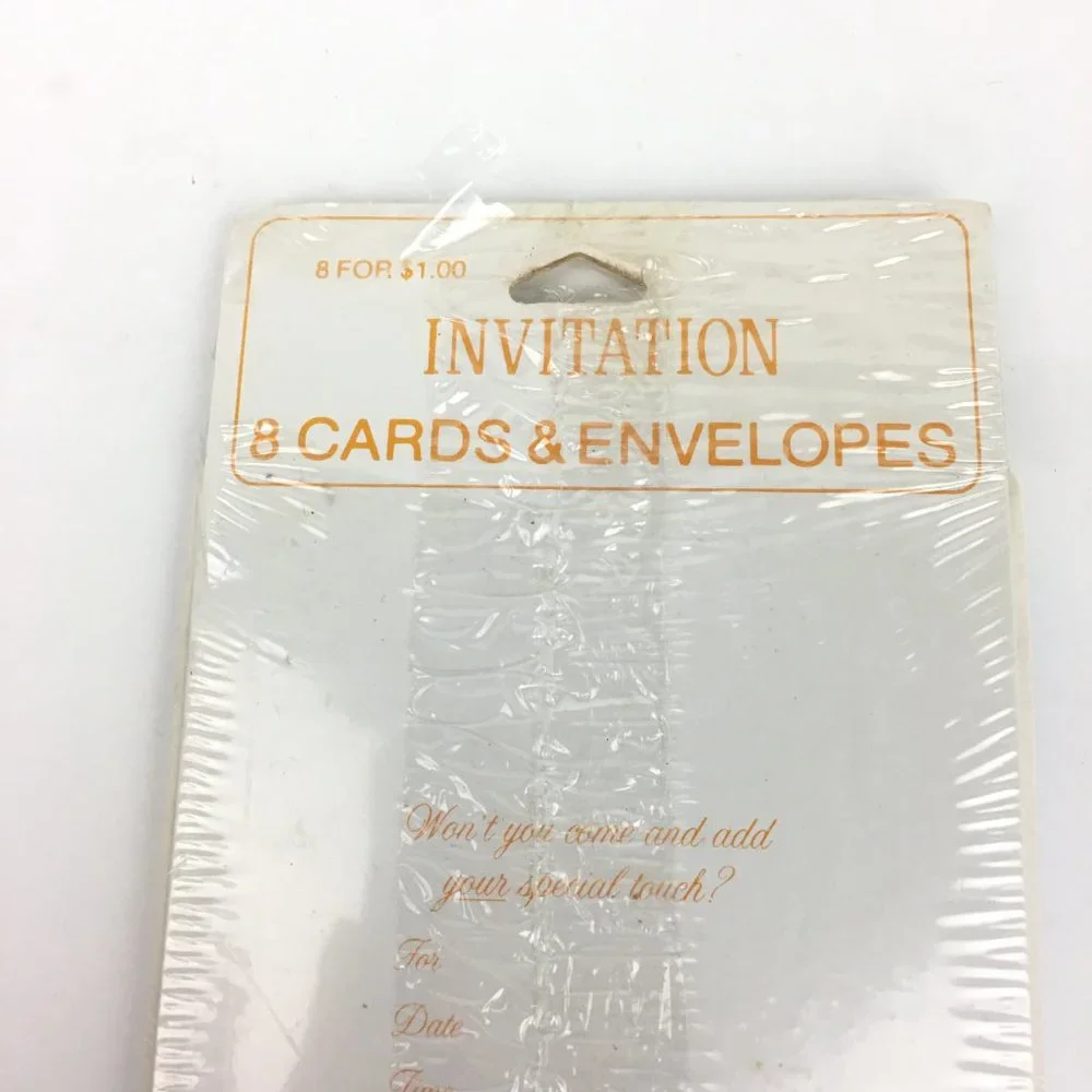 Vtg American Greetings Invitation Its a Party Rose Floral 8 Pack w Card Envelope